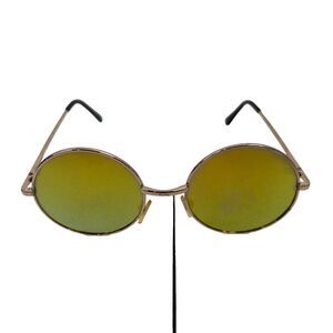 Vtg Mirrored Round Glasses Fashion 80’s John Lennon Punk Gradient Steampunk